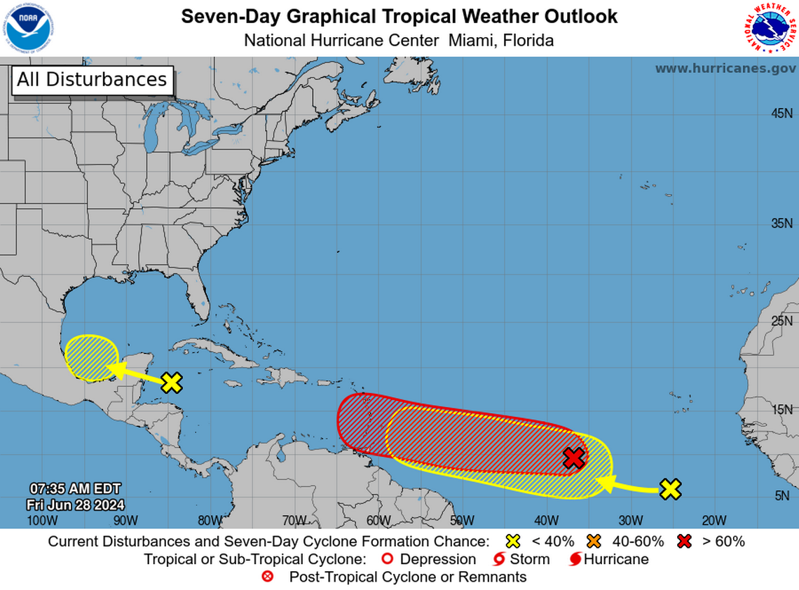 Tropical Storm Beryl could form, approach Caribbean soon. Next system is right behind