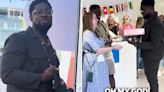 Moment Micah Richards is lost for words as BBC staff sing happy birthday to him