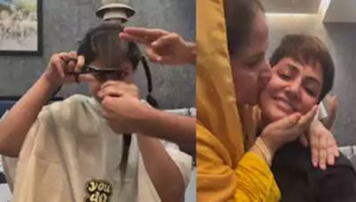 ‘I choose to win’: Hina Khan’s mom cries as actor cuts off her hair before chemo treatment | WATCH