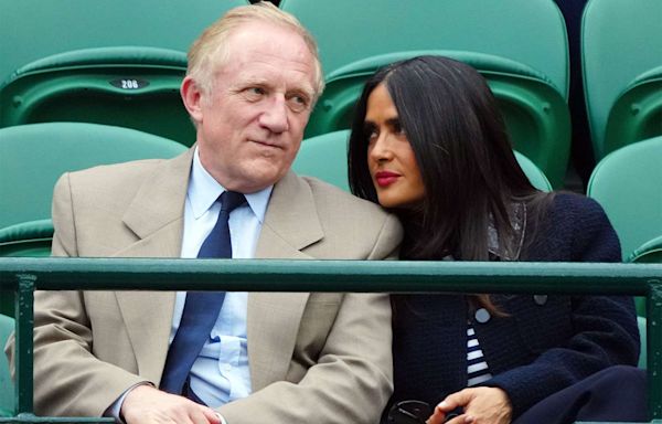 Salma Hayek and Husband François-Henri Pinault Watch Wimbledon from the Royal Box