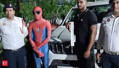 Delhi Police Arrest 'Spider Man' found riding on car bonnet in Dwarka