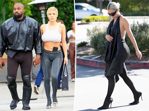 Kim Kardashian makes like Bianca Censori in ‘pantashoes’ and apron top: ‘Guess she’s still in love with Kanye’
