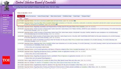 CSBC Bihar Police Constable 2024 Exam Dates Released at csbc.bih.nic.in; Admit Card Download from July 31 - Times of India