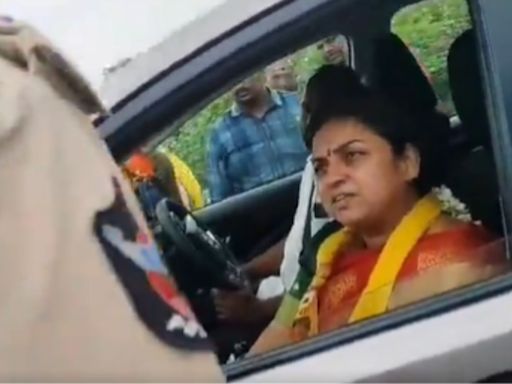 Andhra Pradesh minister’s wife berates cop on camera, husband apologises after rap from CM Naidu