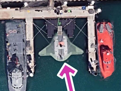 Huge US military 'Manta Ray' sea drone spotted on Google Earth at California naval base