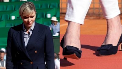 Princess Charlene of Monaco Showcases Preppy Elegance in Suede Manolo Blahnik Pumps at Masters Tournament