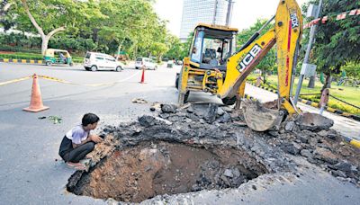 Portion of Ashoka Road in Delhi caves in, repairs underway: PWD