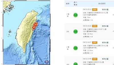 氣象署比對921資料 花蓮規模7.2地震後1年內可能仍有餘震