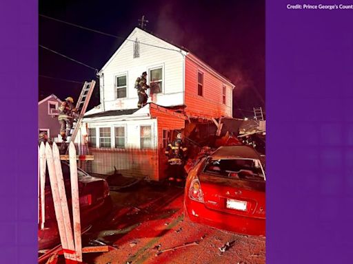 PHOTOS: Car crashes into Prince George’s County home, causes small fire