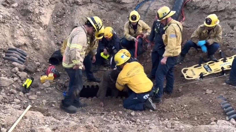 Man rescued from drain pipe 8 feet underground on ranch in Lake Sherwood