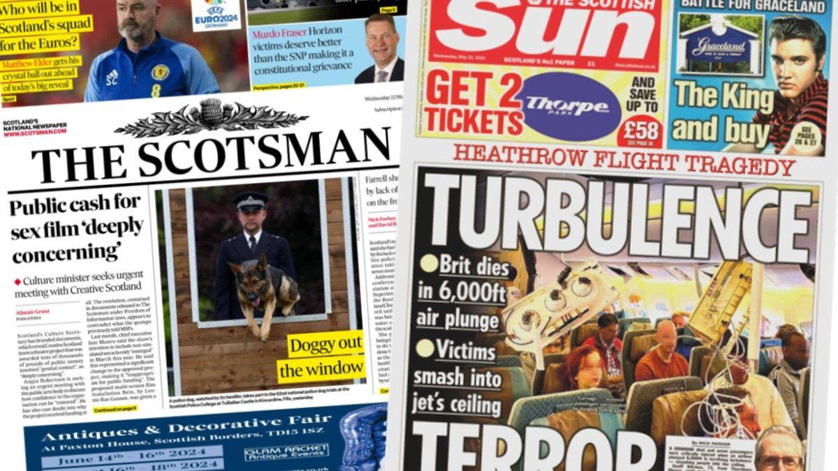 Scotland's papers: Concern over sex film funding and flight 'terror'