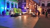 Aparatosa colisión frontal entre un patinete y una bicicleta en la Plaza de España de Pontevedra