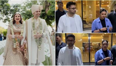 WATCH: Lovebirds Parineeti Chopra-Raghav Chadha are all smiles as they return to Mumbai after 1st wedding anniversary getaway