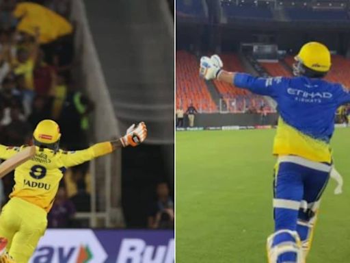 Ravindra Jadeja Recreates Winning Moment Of IPL 2023 As CSK Return To Ahmedabad: WATCH - News18