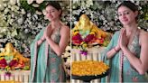 Ganesh Chaturthi 2024: Ananya Panday celebrates in ₹34,500 green floral sharara set