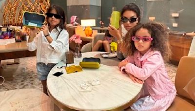 El día de compras de Georgina junto a sus hijas Alana Martina y Eva, ¡tres chicas fashion con gafas a la última!