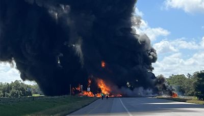 Tanker truck explodes on Texas highway leaving several critically injured