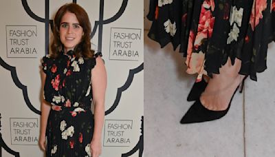 Princess Eugenie Steps Out in Florals and Classic Black Pumps for FTA Prize Winners Celebration