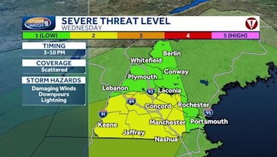 More severe weather possible in New Hampshire as heat wave continues Wednesday