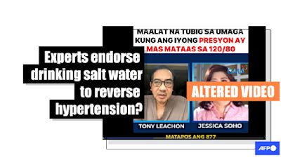 Manipulated videos of popular doctors tout 'counterintuitive' salt water hypertension 'cure'