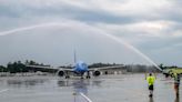 First Breeze flight lands at Manchester airport