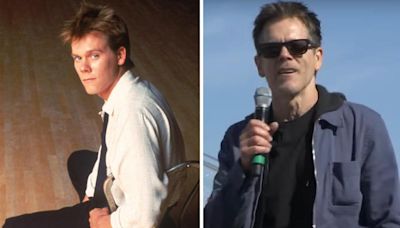 Kevin Bacon returns to high school where 'Footloose' was filmed on the morning of their prom