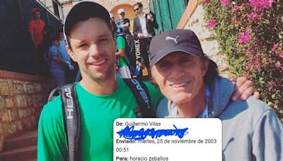 El premonitorio mail de Guillermo Vilas al papá de Horacio Zeballos que es viral