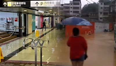 北車淹了！北台灣發淹水警戒 「大雷雨轟炸」道路變黃河畫面曝