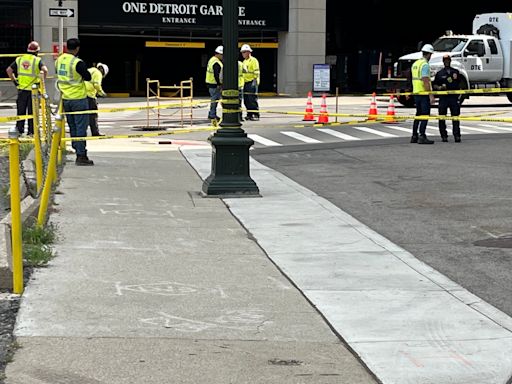 Manhole cover explodes in downtown Detroit, leaving one person hospitalized