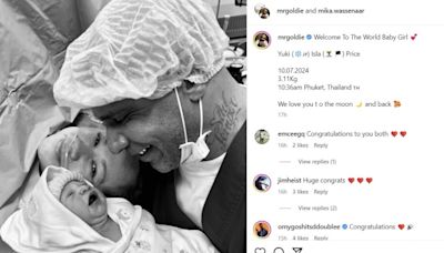 'We love you to the moon and back!' DJ Goldie is a dad for 6th time