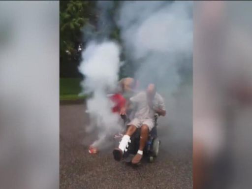 Man in viral "Back up Terry" video talks of fireworks safety after wheelchair malfunction