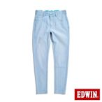 EDWIN JERSEYS 迦績 冰河玉永久涼感窄管直筒牛仔褲-女-漂淺藍