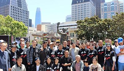 舊金山清洗民主女神像 紀念六四35周年