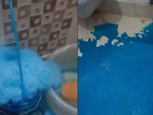 Viral video shows blue water coming out from taps in Outer Delhi