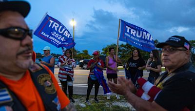 ‘I’m praying for him’: Trump backers gather outside Mar-a-Lago to rally for ex-president after shooting