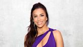 Eva Longoria Wore a Violet One-Shoulder Bodycon Dress With an Asymmetric Keyhole Cutout