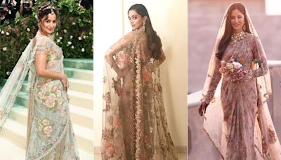 Alia Bhatt's Met Saree Took A Leaf Out Of Deepika Padukone And Katrina Kaif's Floral Sabyasachi Lookbooks