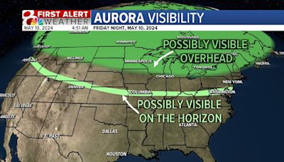 Northern lights may be visible across parts of the US this weekend