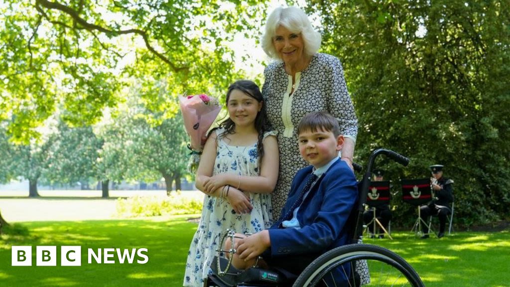 Tony Hudgell: Queen Camilla hosts boy who missed garden party
