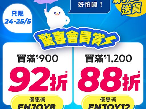 【百佳】驚喜會員賞 買滿$900可享92折（24/05-25/05）