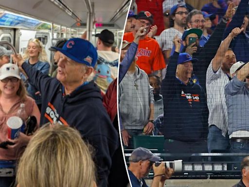 Bill Murray rides the 7 train from Citi Field after Cubs’ win over Mets