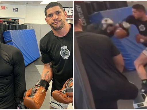 Alex Pereira controversially shares sparring footage of him battering opponent to a bloody mess