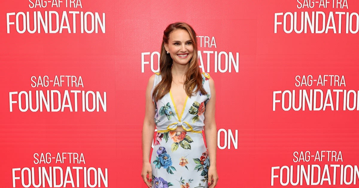 Natalie Portman's Silk Mini Dress Is Basically One Big Floral Scarf