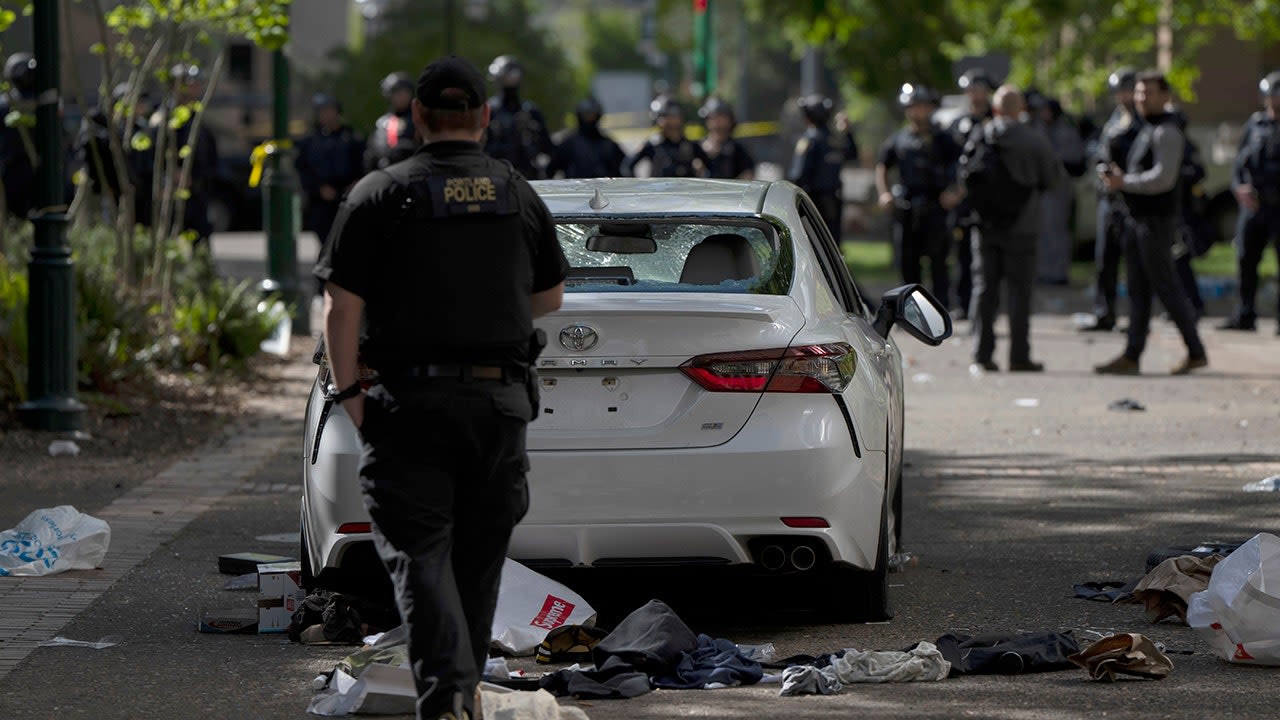 Dramatic video shows driver racing towards protesters at Portland State University