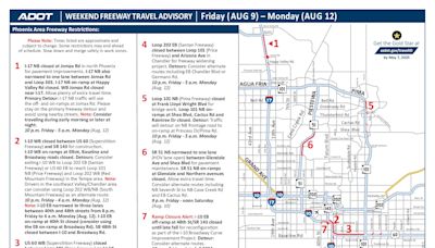 5 Phoenix-area freeways will close this weekend. What to know