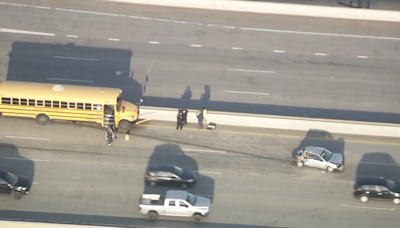 Two school bus crashes Monday; three injured, including two children