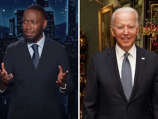 Lamorne Morris makes fun of President Biden's age on 'Jimmy Kimmel Live': "He didn’t drop out so much as he wandered off"