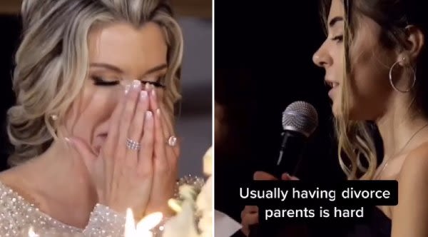 Daughter Leaves Stepmom In Tears With Emotional Speech During Wedding