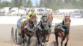Riders off the to the races at the Pony Chuckwagon Championships
