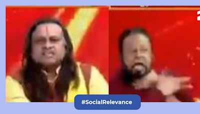 Watch: Viral video shows Acharya Vikramaditya slapping Islamic scholar during debate on news channel